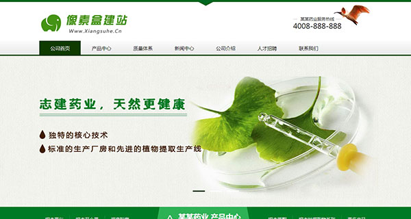 药品药业科技类营销型企业网站模板（织梦带手机数据同步）